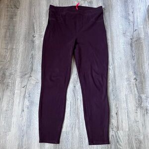 Spanx XL Jean-ish Ankle Leggings skinny jeans jeggings pull on burgundy